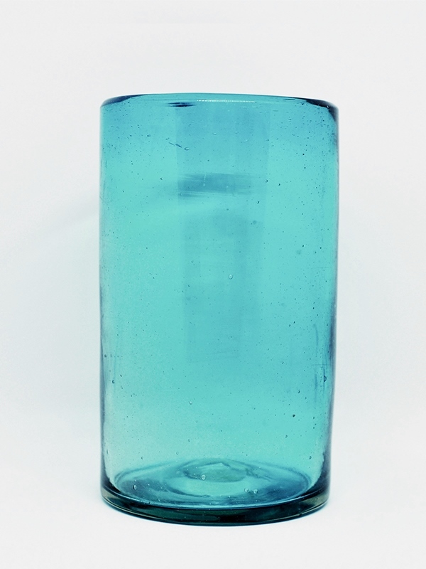 New Items / Solid Aqua blue drinking glasses  / These handcrafted glasses deliver a classic touch to your favorite drink.